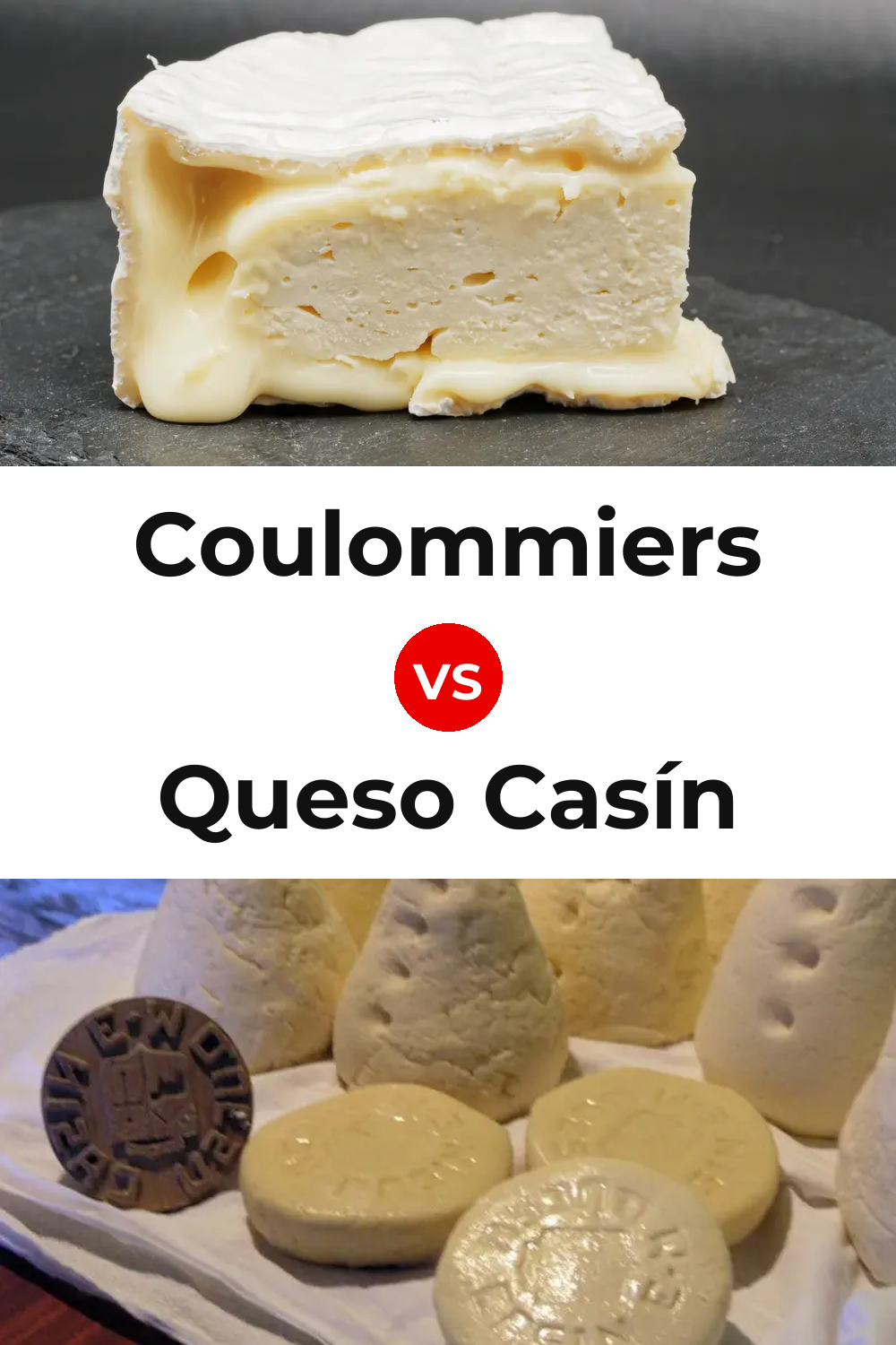 Coulommiers Cheese vs Queso Casín Pinterest comparison