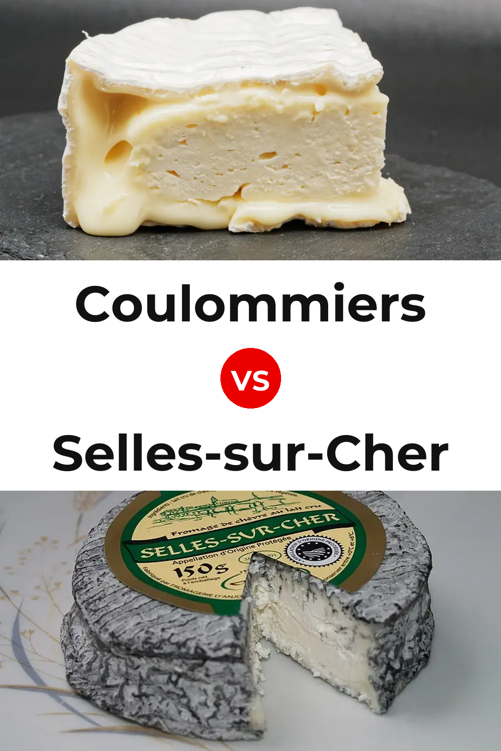 Coulommiers Cheese vs Selles-sur-Cher Cheese Pinterest comparison