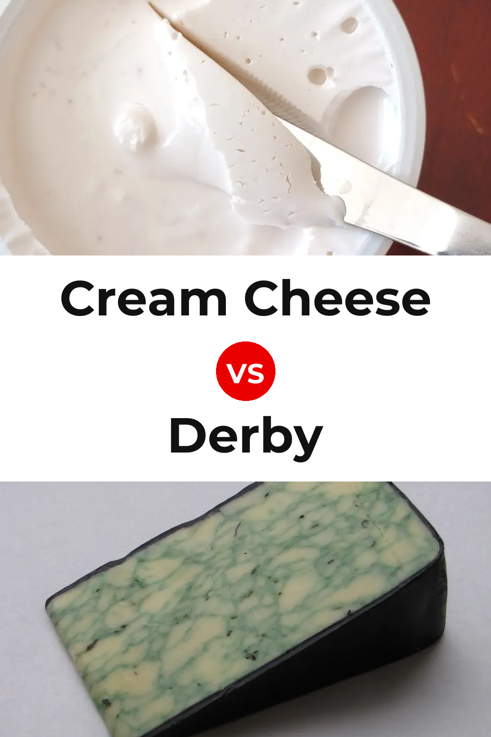 Cream Cheese vs Derby Cheese Pinterest comparison