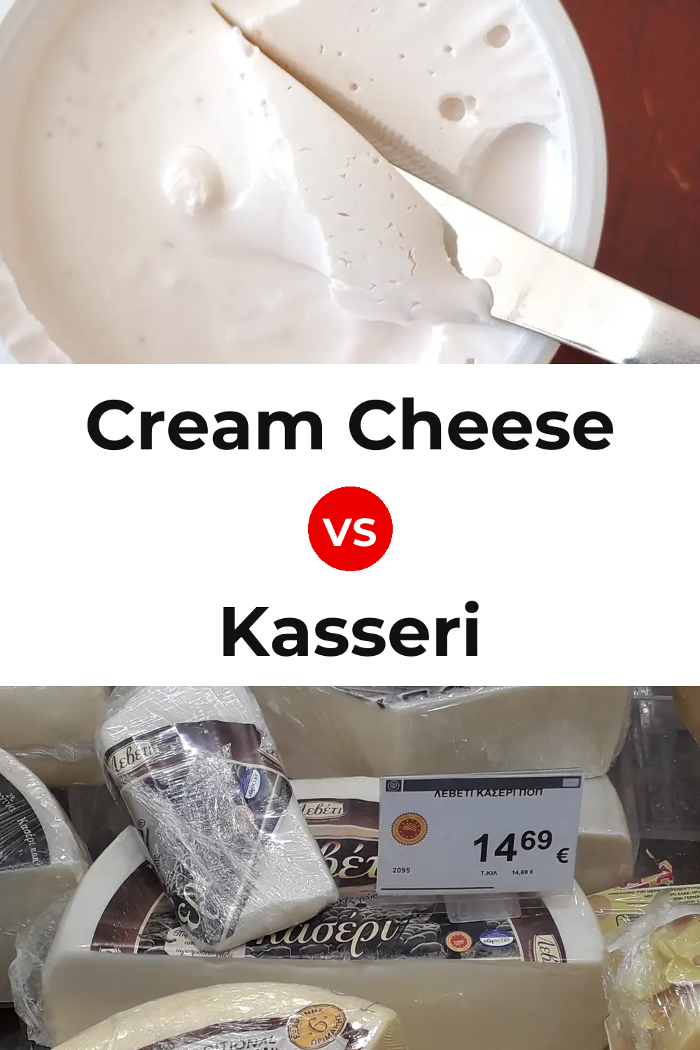 Cream Cheese vs Kasseri Cheese Pinterest comparison