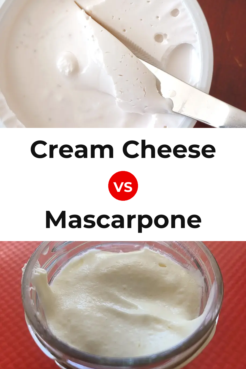 Cream Cheese vs Mascarpone Cheese Pinterest comparison