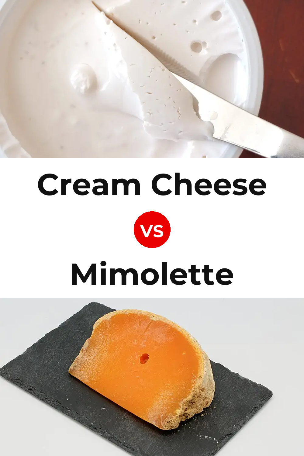 Cream Cheese vs Mimolette Cheese Pinterest comparison
