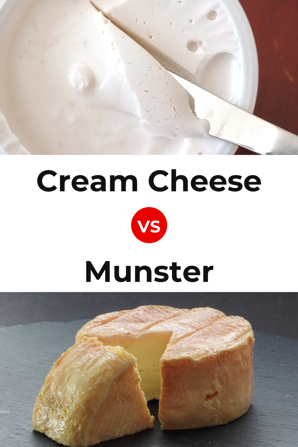 Cream Cheese vs Munster Cheese Pinterest comparison