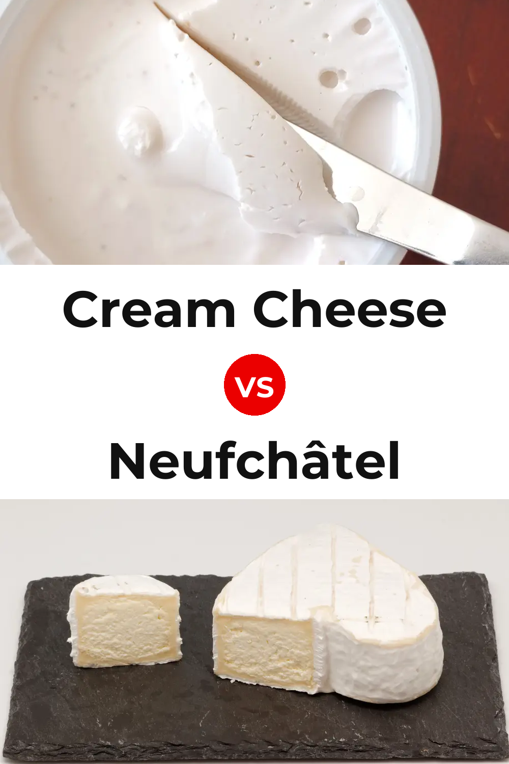 Cream Cheese vs Neufchâtel Cheese Pinterest comparison