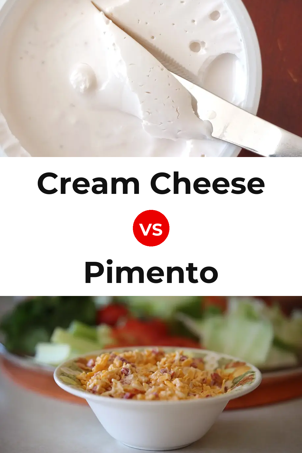 Cream Cheese vs Pimento Cheese Pinterest comparison