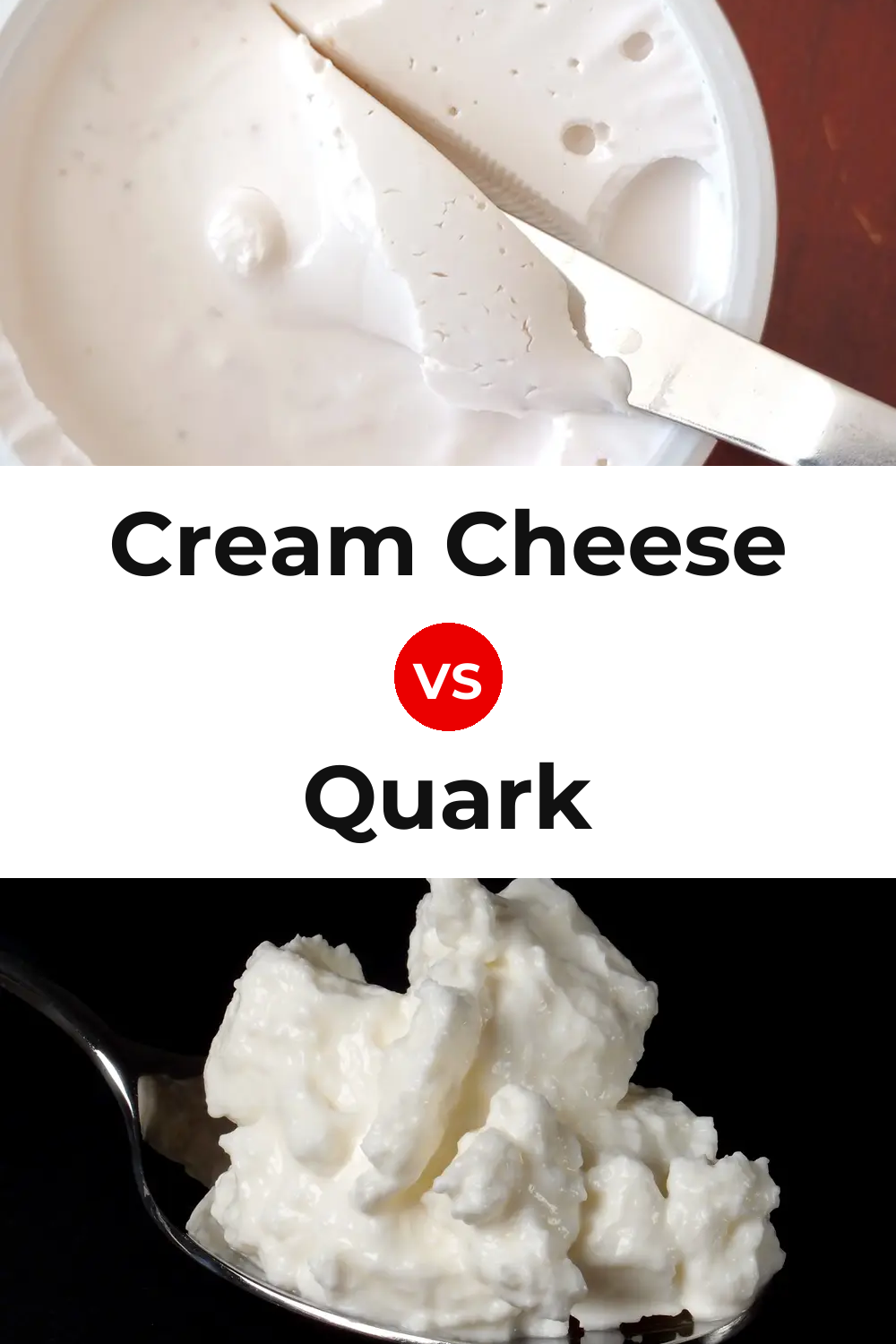 Cream Cheese vs Quark Cheese Pinterest comparison
