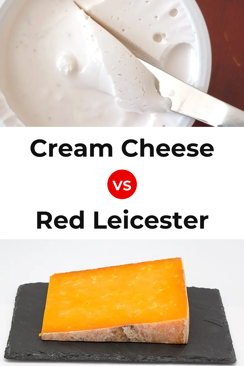 Cream Cheese vs Red Leicester Cheese Pinterest comparison
