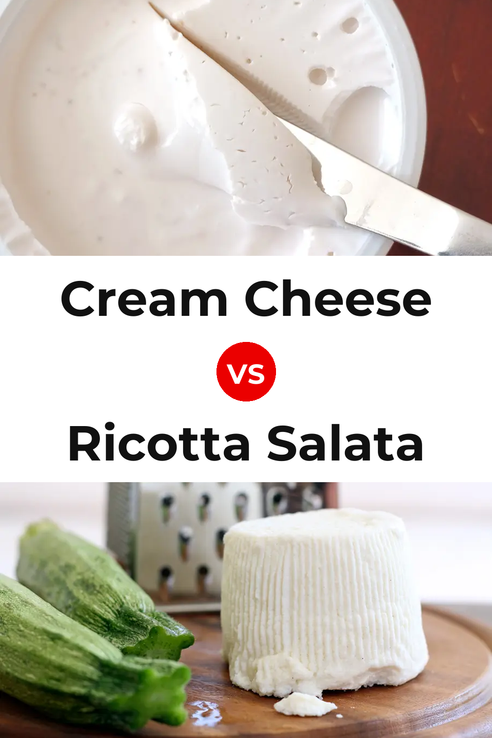 Cream Cheese vs Ricotta Salata Cheese Pinterest comparison