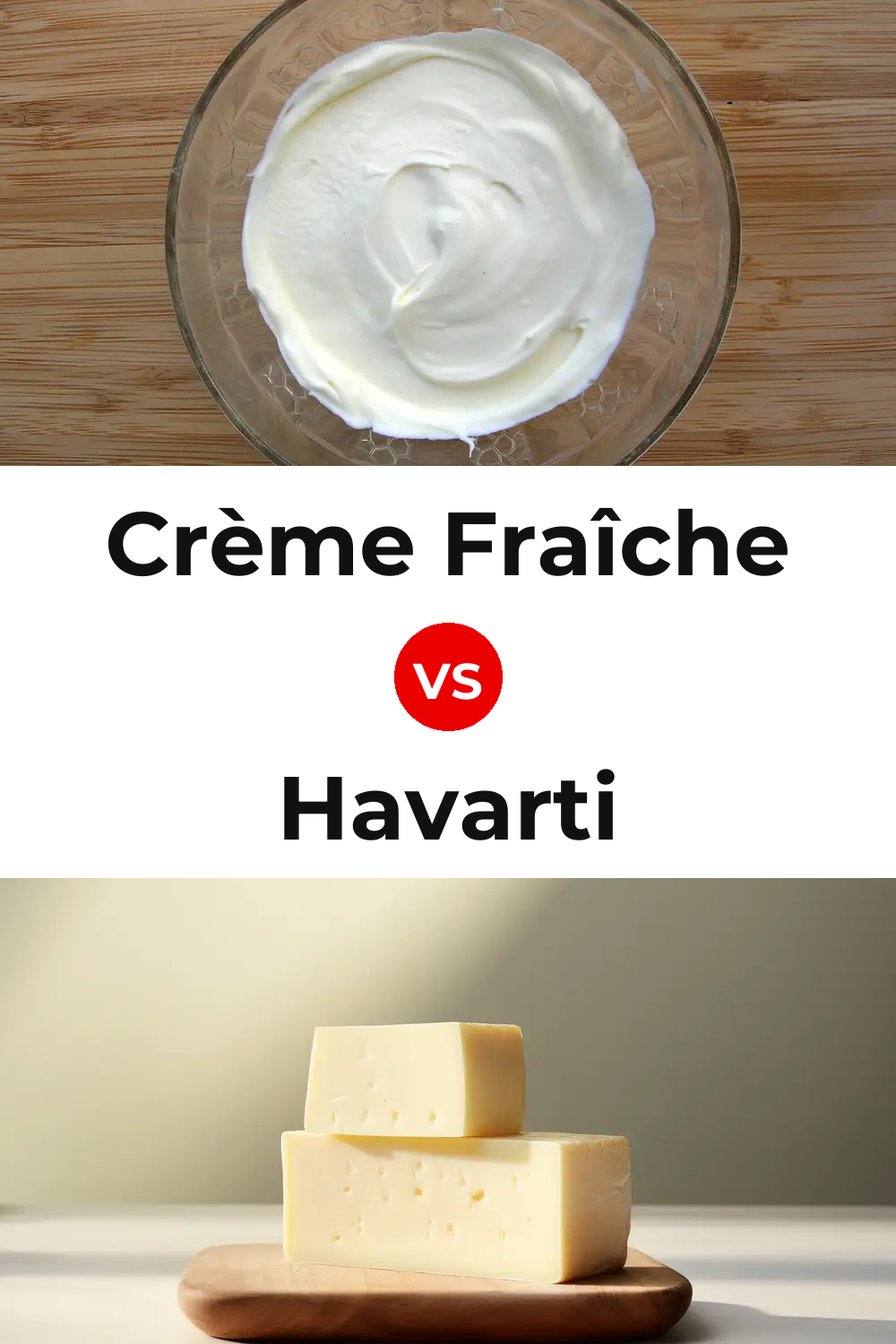 Crème Fraîche Cheese vs Havarti Cheese Pinterest comparison