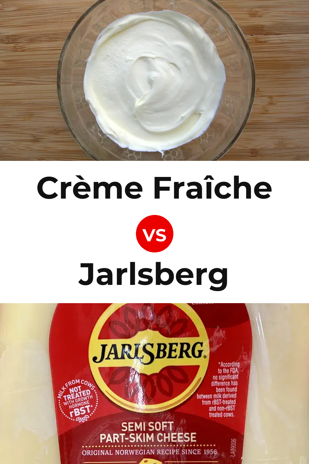 Crème Fraîche Cheese vs Jarlsberg Cheese Pinterest comparison