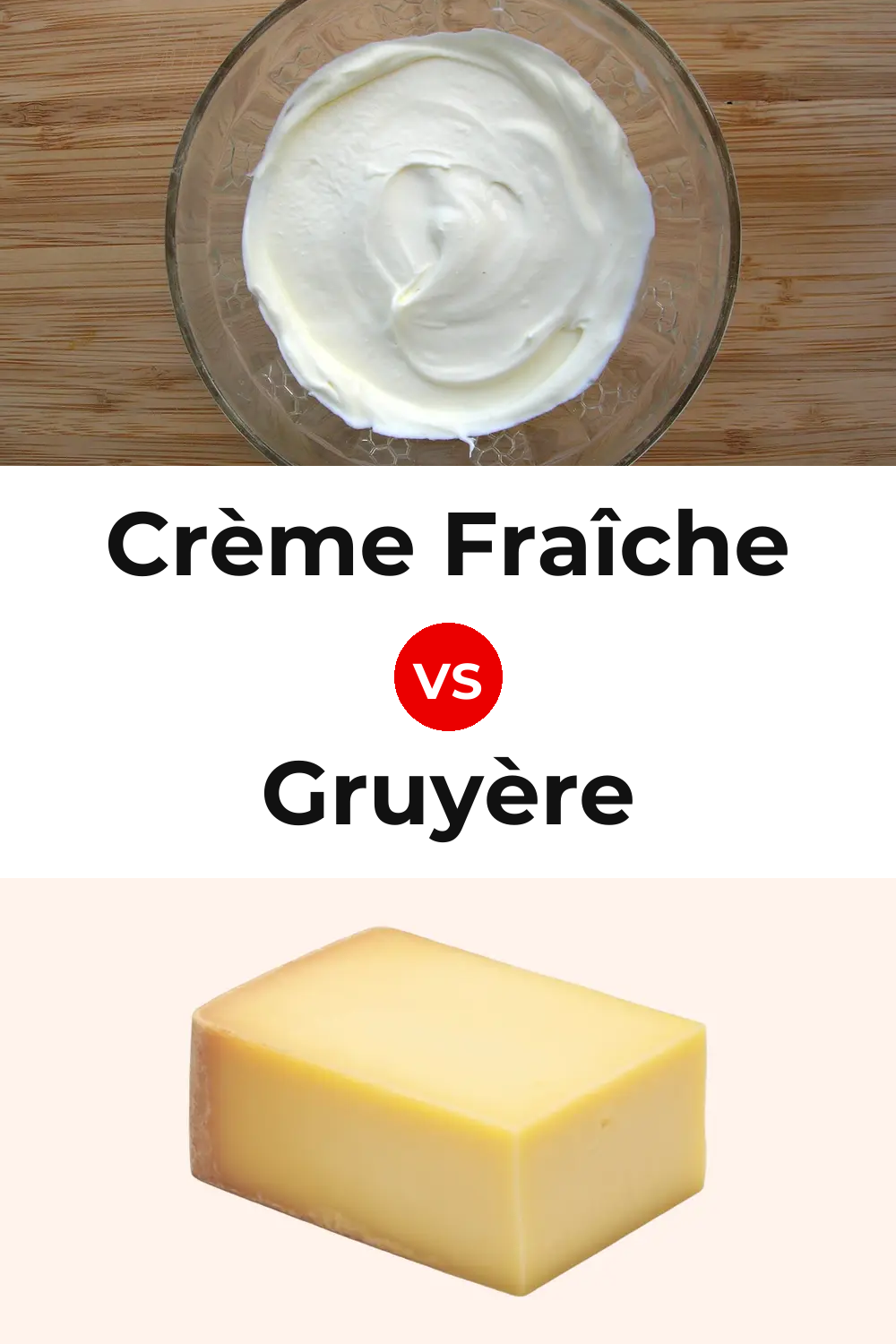 Crème Fraîche Cheese vs Gruyère Cheese Pinterest comparison