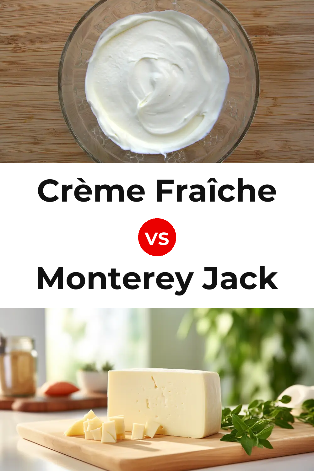 Crème Fraîche Cheese vs Monterey Jack Cheese Pinterest comparison
