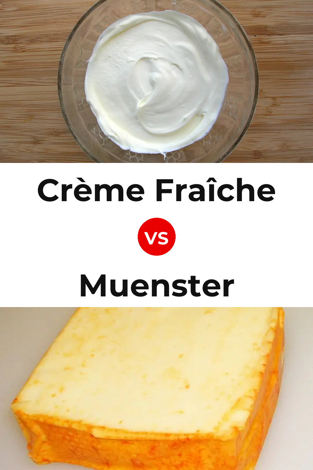 Crème Fraîche Cheese vs Muenster Cheese Pinterest comparison
