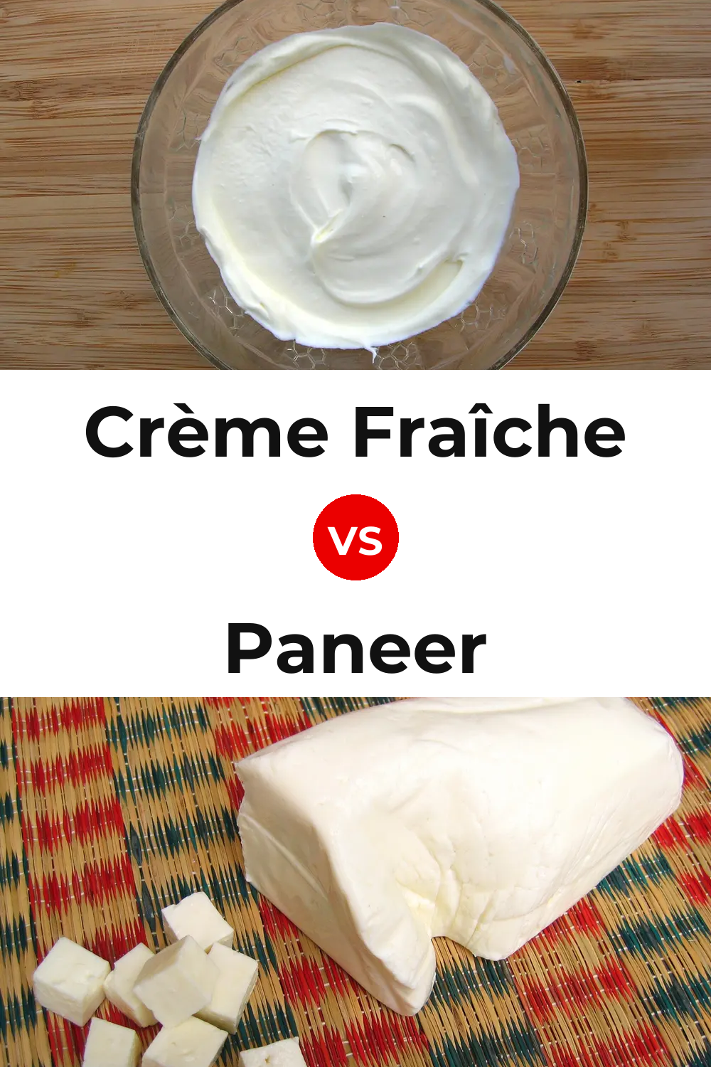 Crème Fraîche Cheese vs Paneer Cheese Pinterest comparison