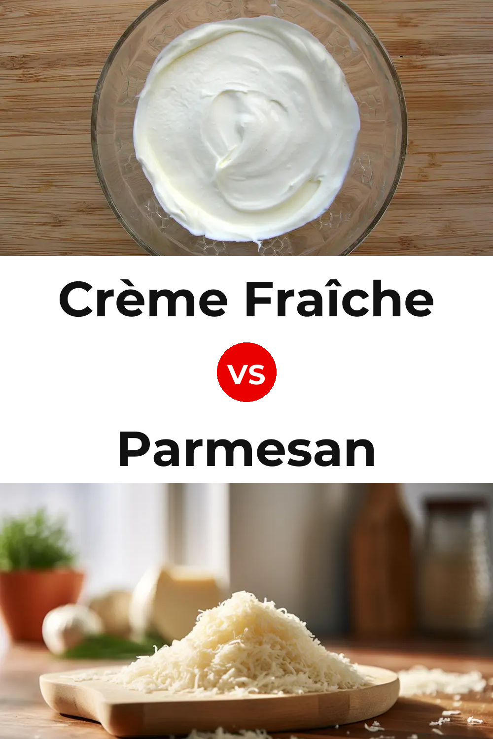 Crème Fraîche Cheese vs Parmesan Cheese Pinterest comparison