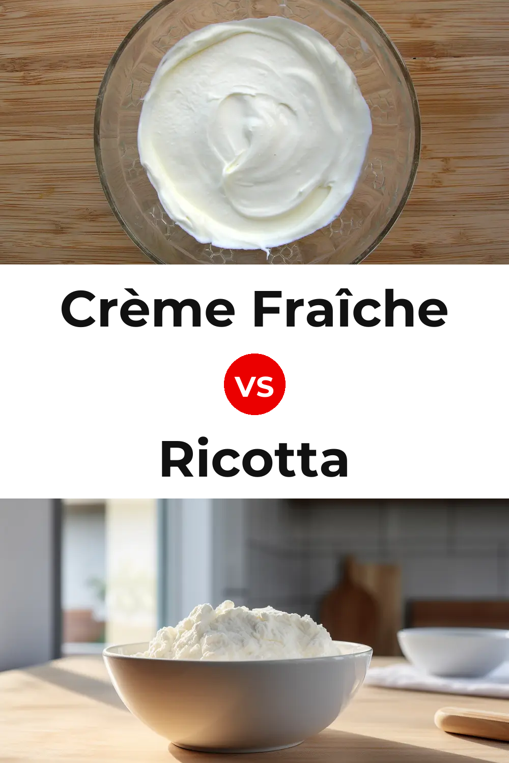 Crème Fraîche Cheese vs Ricotta Cheese Pinterest comparison