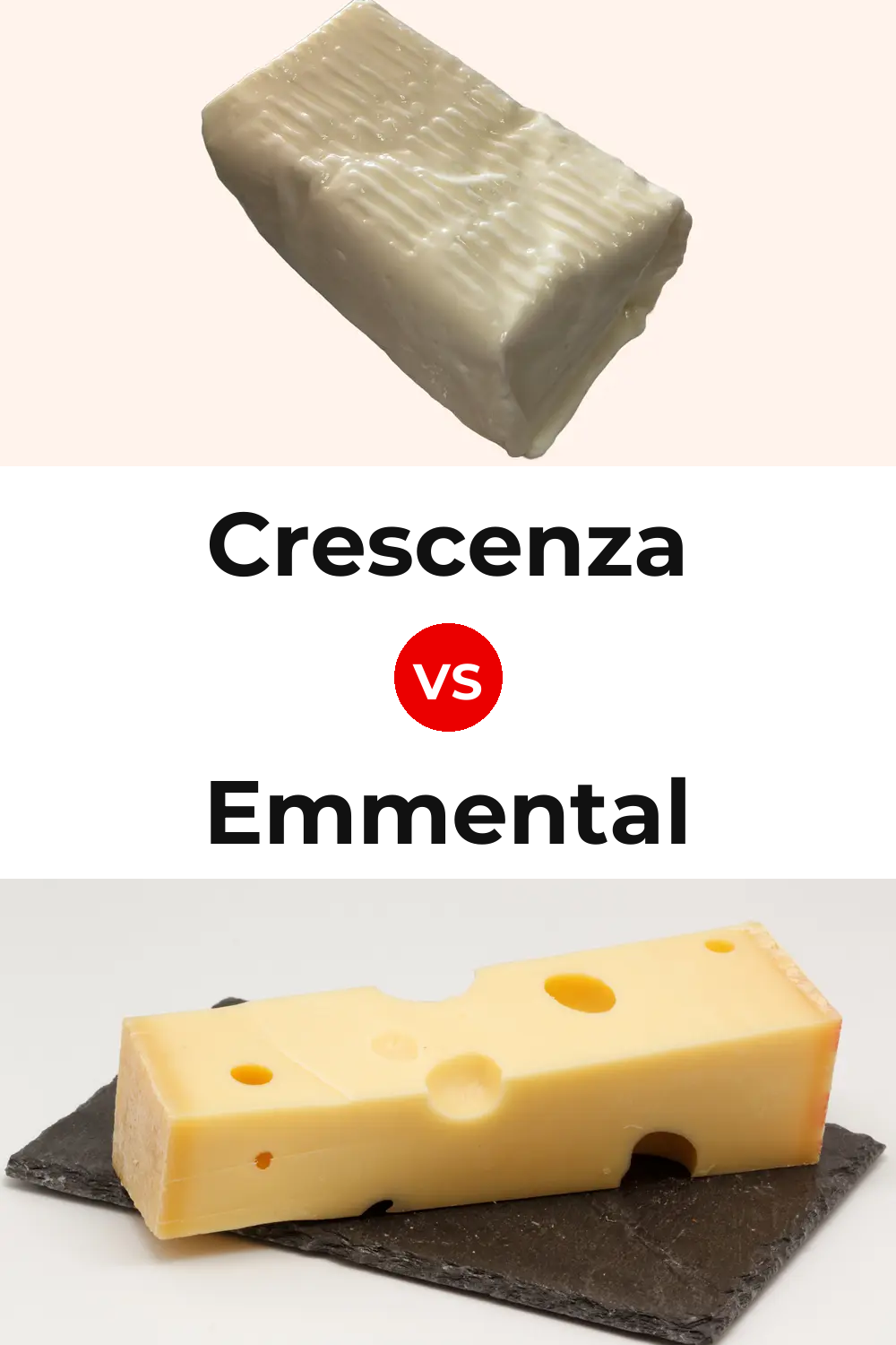 Crescenza Cheese vs Emmental Cheese Pinterest comparison