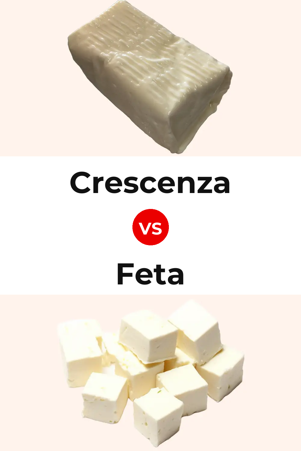 Crescenza Cheese vs Feta Cheese Pinterest comparison