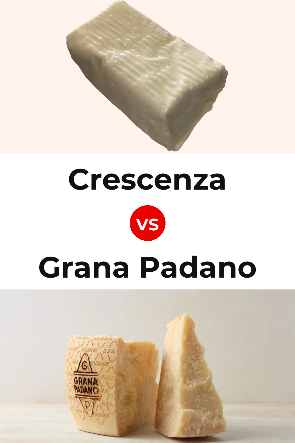 Crescenza Cheese vs Grana Padano Cheese Pinterest comparison