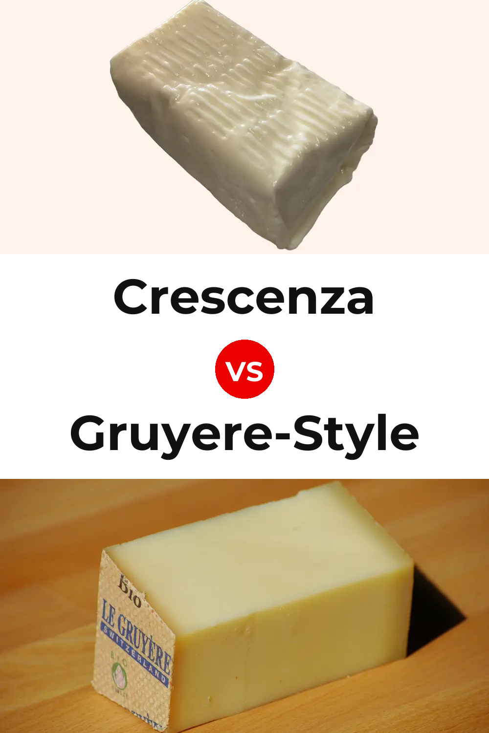 Crescenza Cheese vs Gruyere-Style Cheese Pinterest comparison