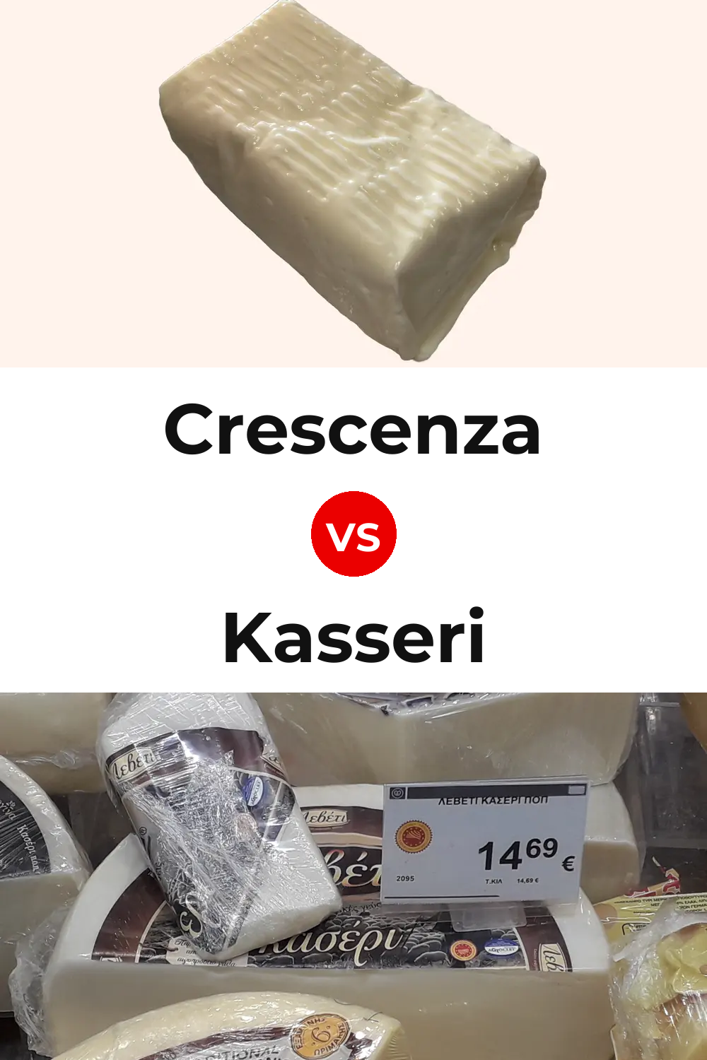 Crescenza Cheese vs Kasseri Cheese Pinterest comparison
