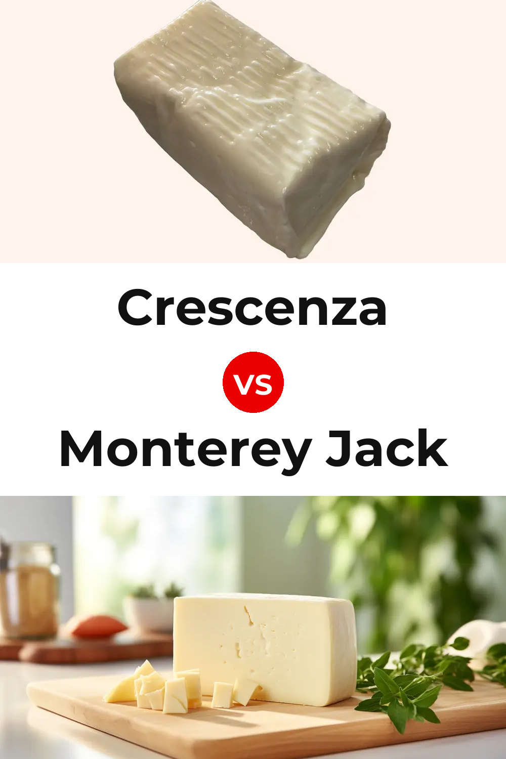 Crescenza Cheese vs Monterey Jack Cheese Pinterest comparison