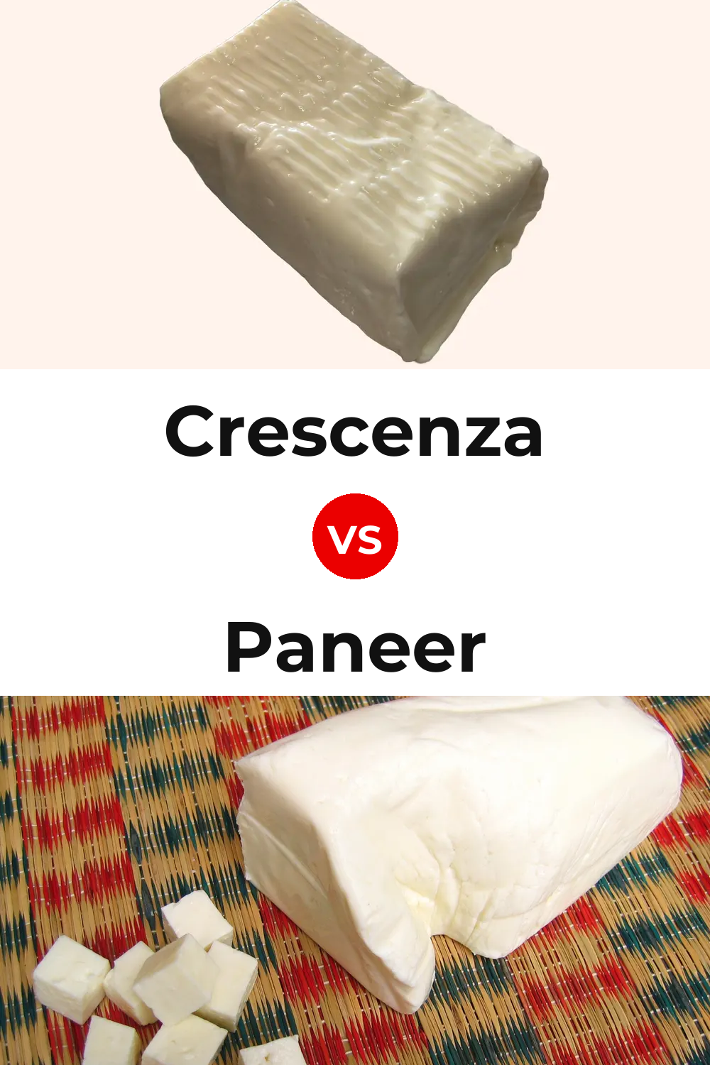 Crescenza Cheese vs Paneer Cheese Pinterest comparison
