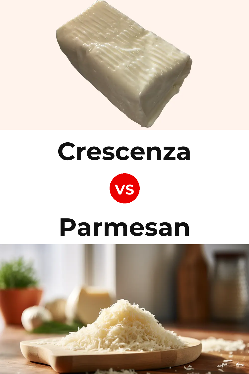 Crescenza Cheese vs Parmesan Cheese Pinterest comparison