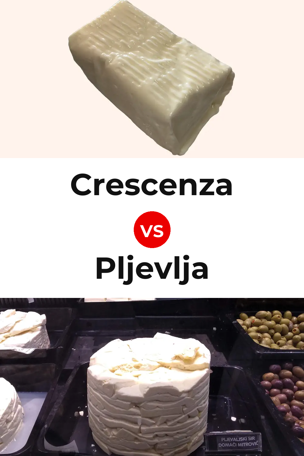 Crescenza Cheese vs Pljevlja Cheese Pinterest comparison