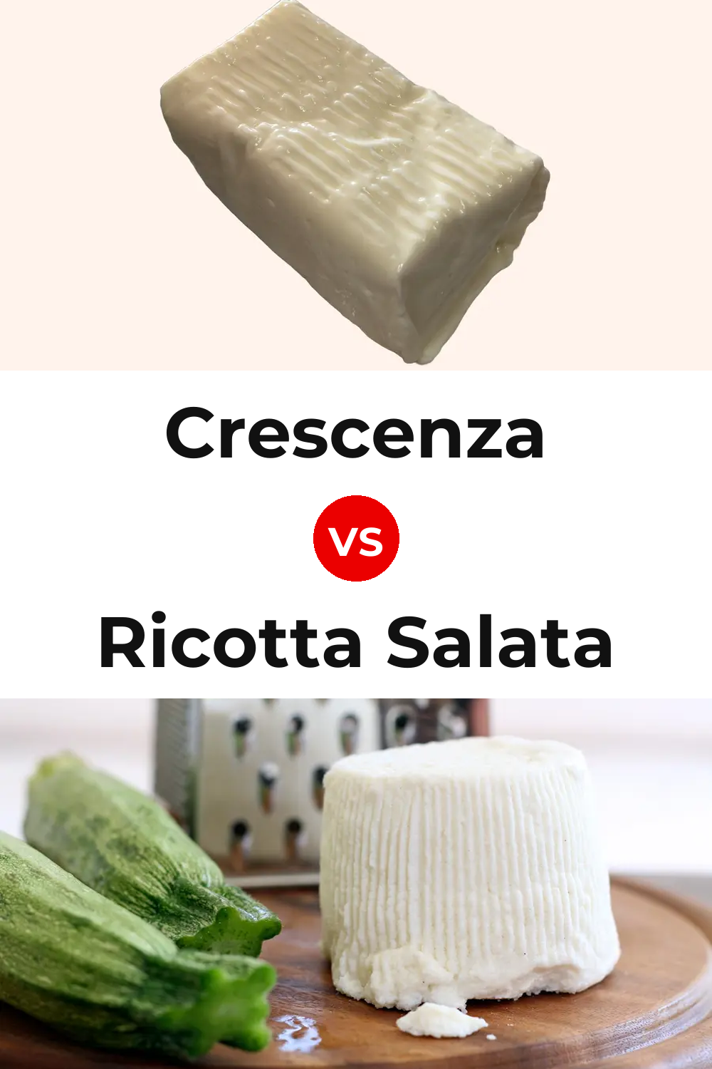 Crescenza Cheese vs Ricotta Salata Cheese Pinterest comparison