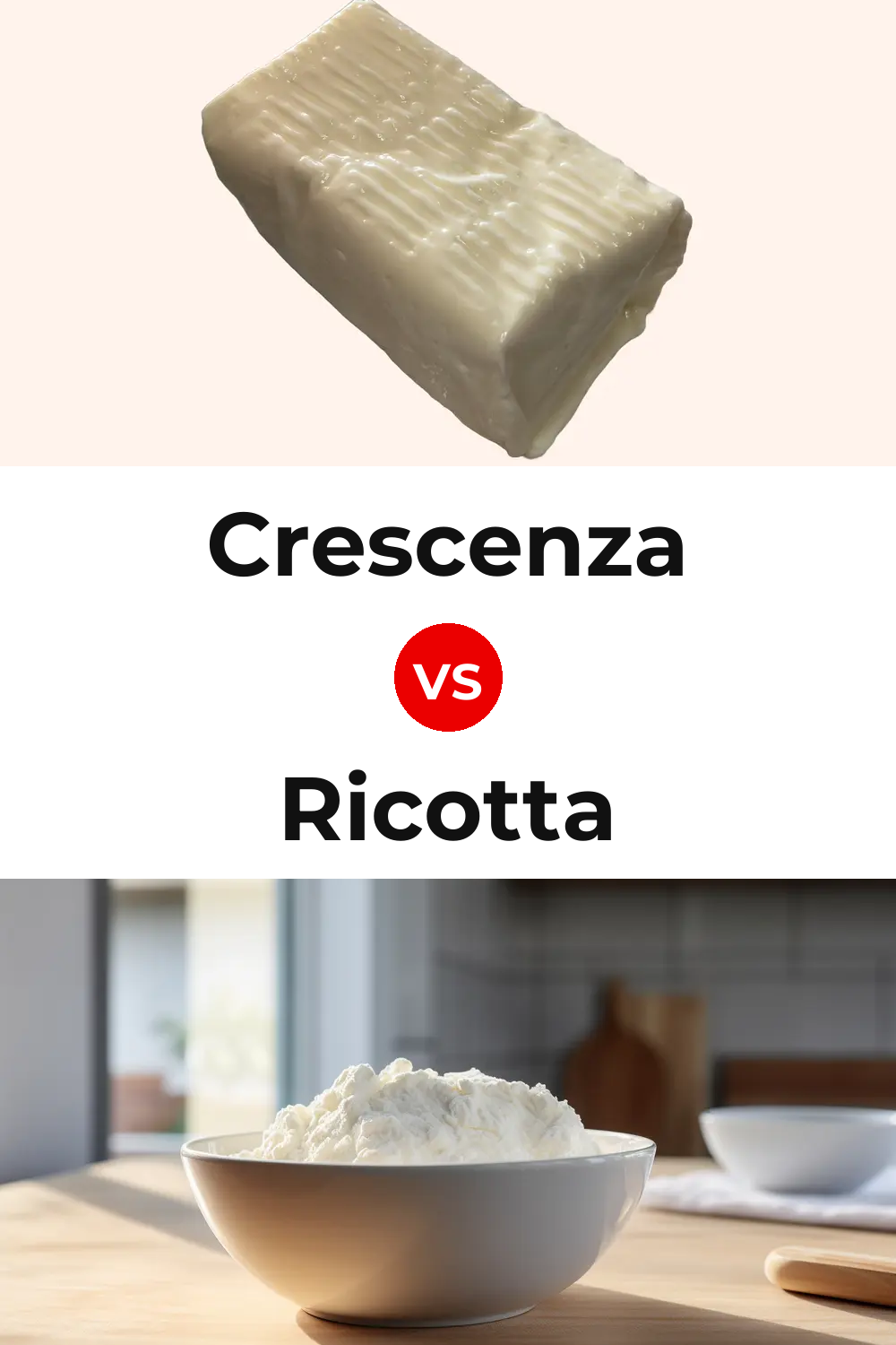 Crescenza Cheese vs Ricotta Cheese Pinterest comparison