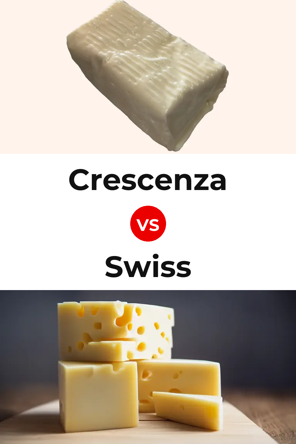 Crescenza Cheese vs Swiss Cheese Pinterest comparison