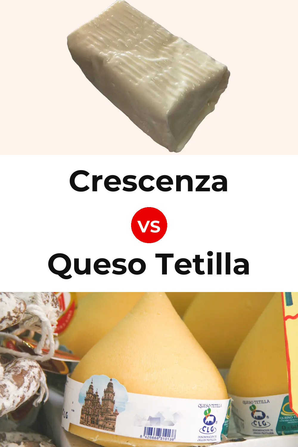 Crescenza Cheese vs Queso Tetilla Pinterest comparison