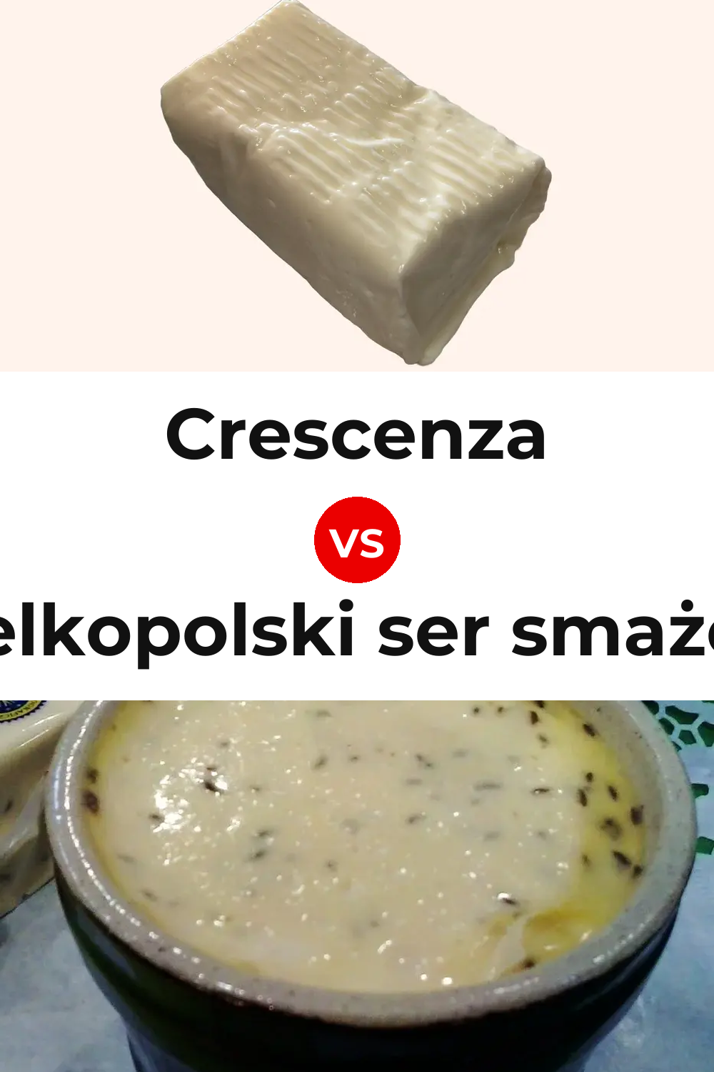Crescenza Cheese vs Wielkopolski ser smażony Cheese Pinterest comparison