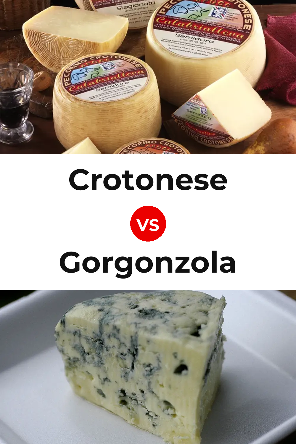 Crotonese Cheese vs Gorgonzola Cheese Pinterest comparison
