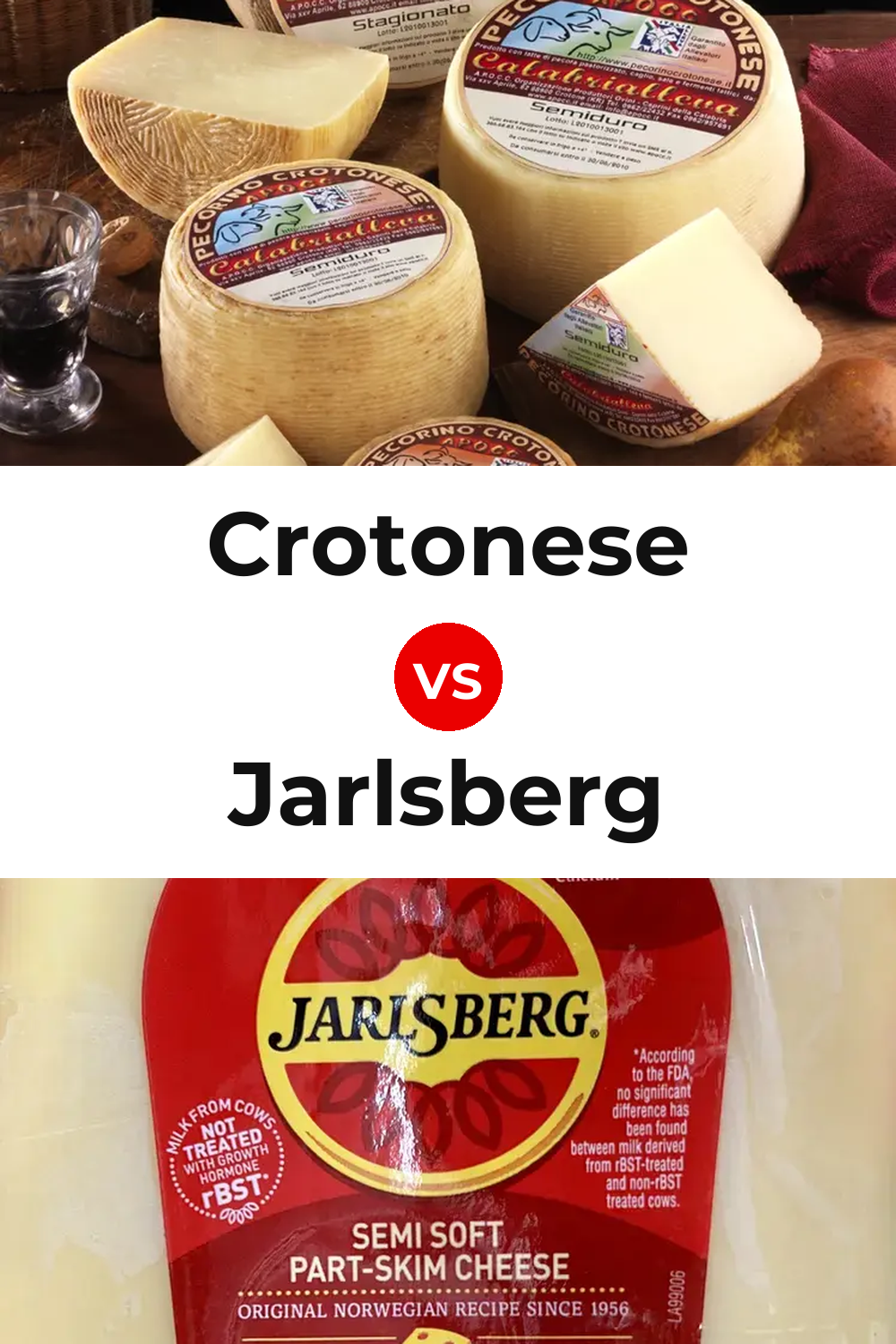 Crotonese Cheese vs Jarlsberg Cheese Pinterest comparison