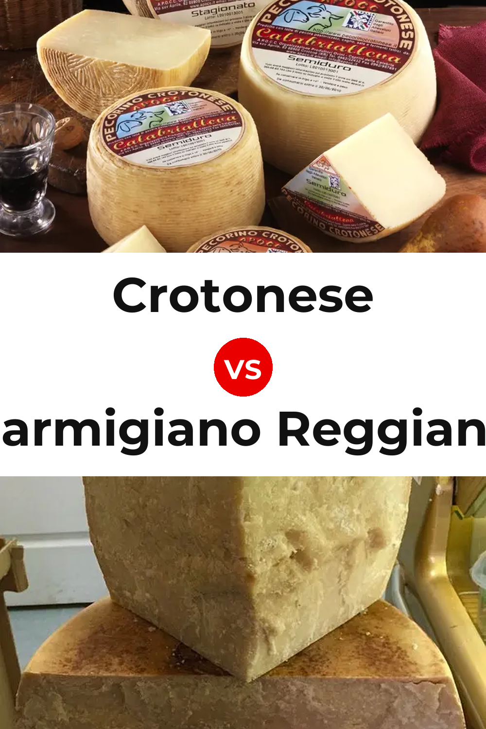 Crotonese Cheese vs Parmigiano Reggiano Cheese Pinterest comparison