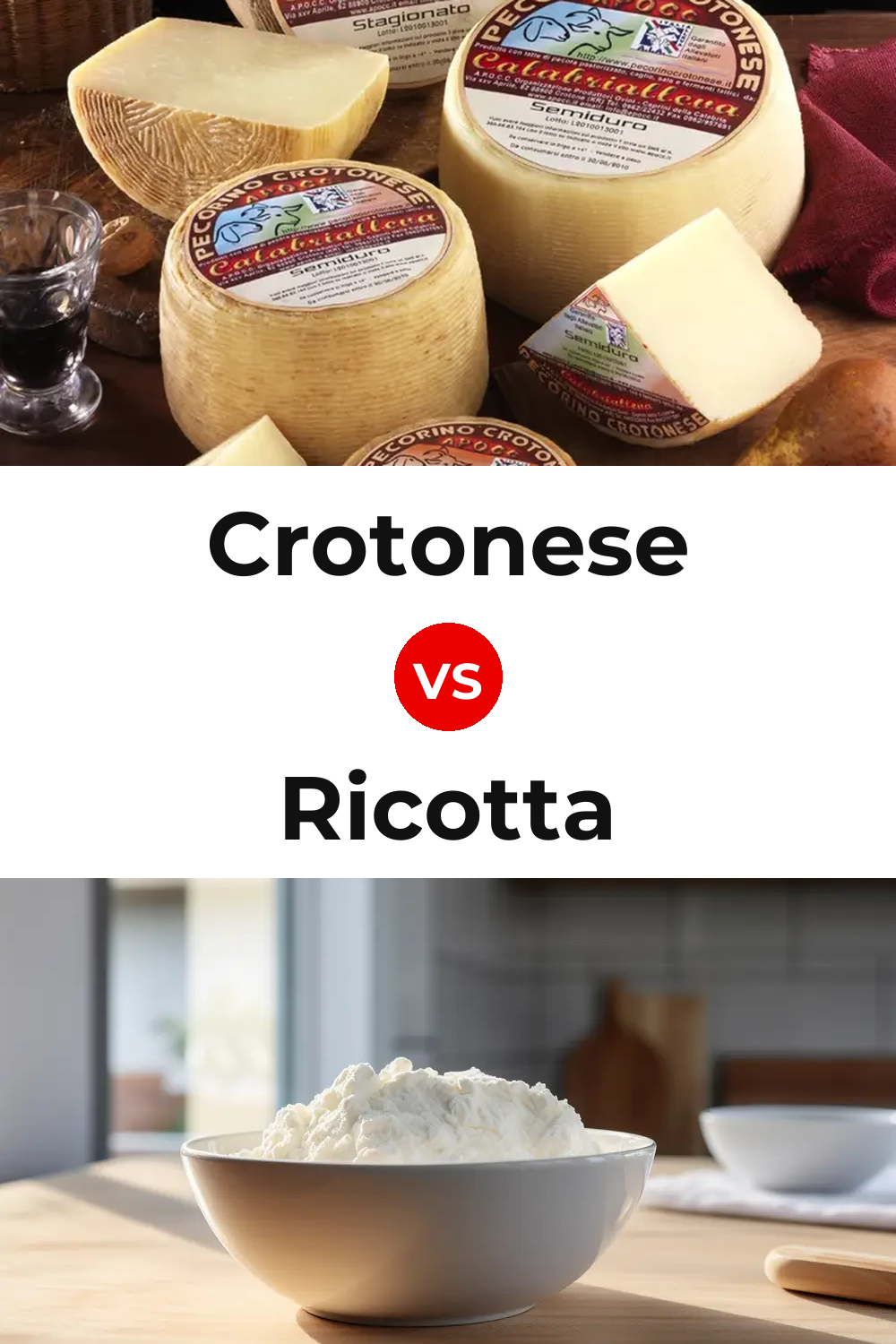 Crotonese Cheese vs Ricotta Cheese Pinterest comparison
