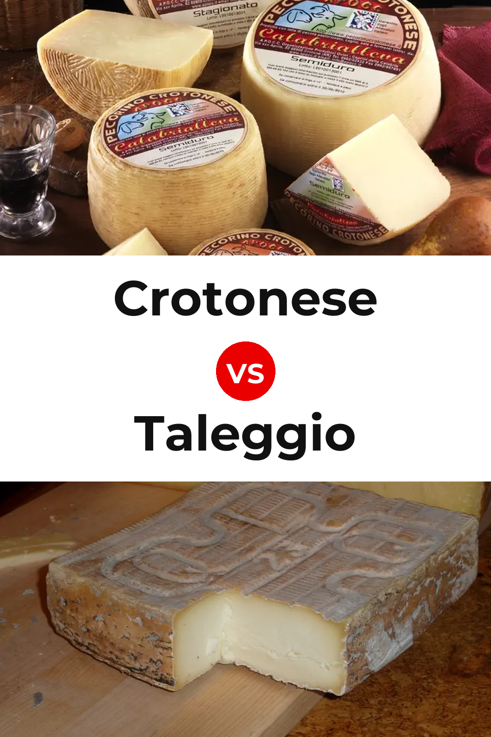Crotonese Cheese vs Taleggio Cheese Pinterest comparison