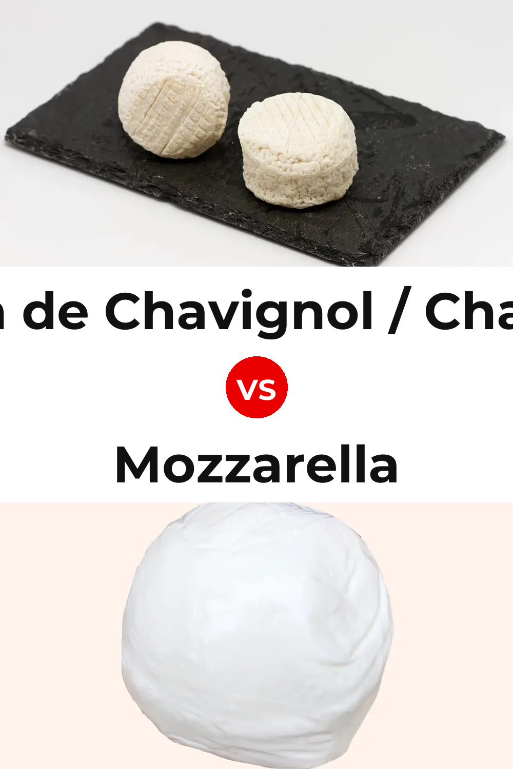 Crottin de Chavignol / Chavignol Cheese vs Mozzarella Cheese Pinterest comparison