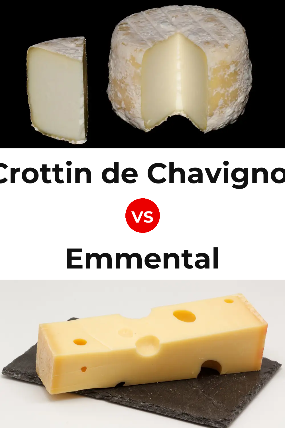 Crottin de Chavignol Cheese vs Emmental Cheese Pinterest comparison