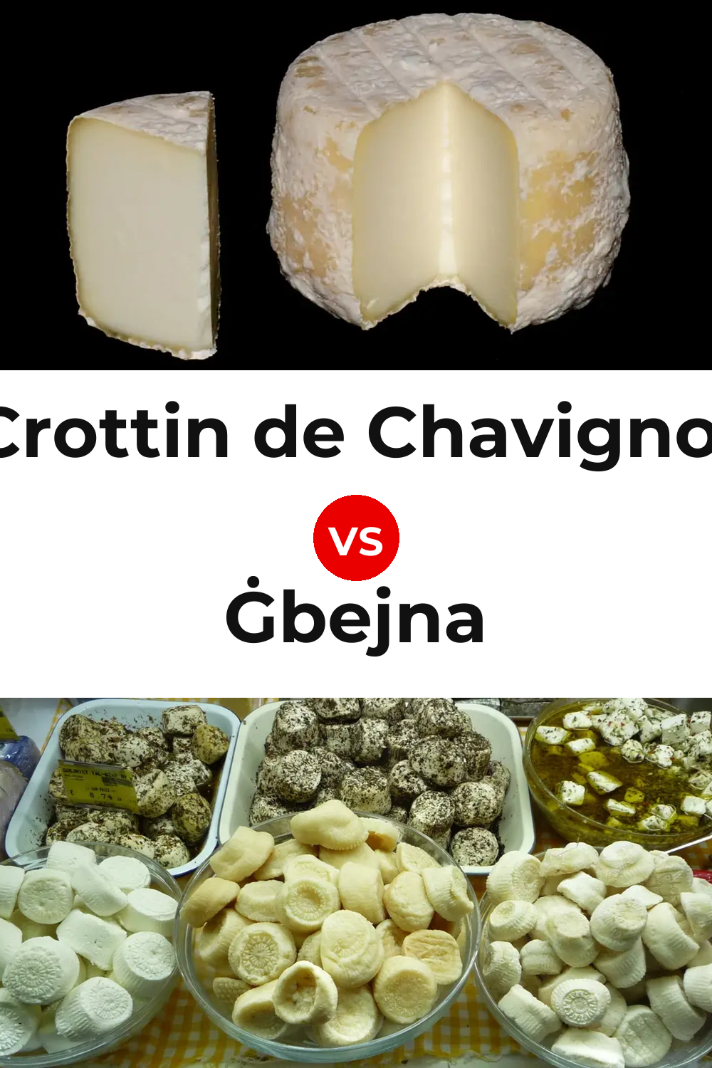 Crottin de Chavignol Cheese vs Ġbejna Cheese Pinterest comparison