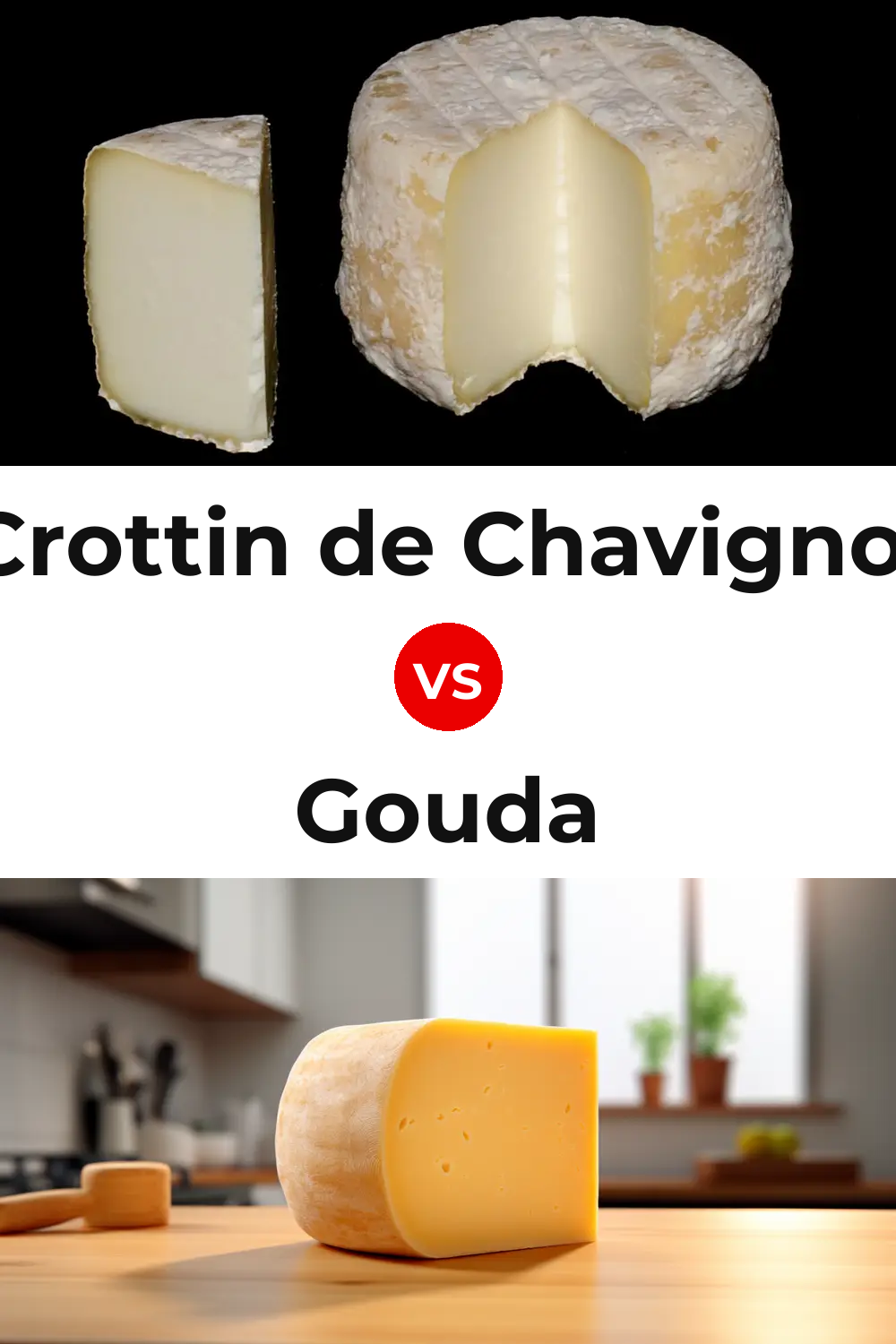 Crottin de Chavignol Cheese vs Gouda Cheese Pinterest comparison