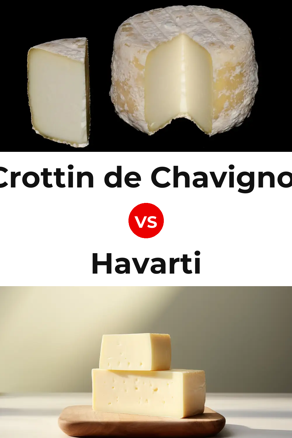 Crottin de Chavignol Cheese vs Havarti Cheese Pinterest comparison