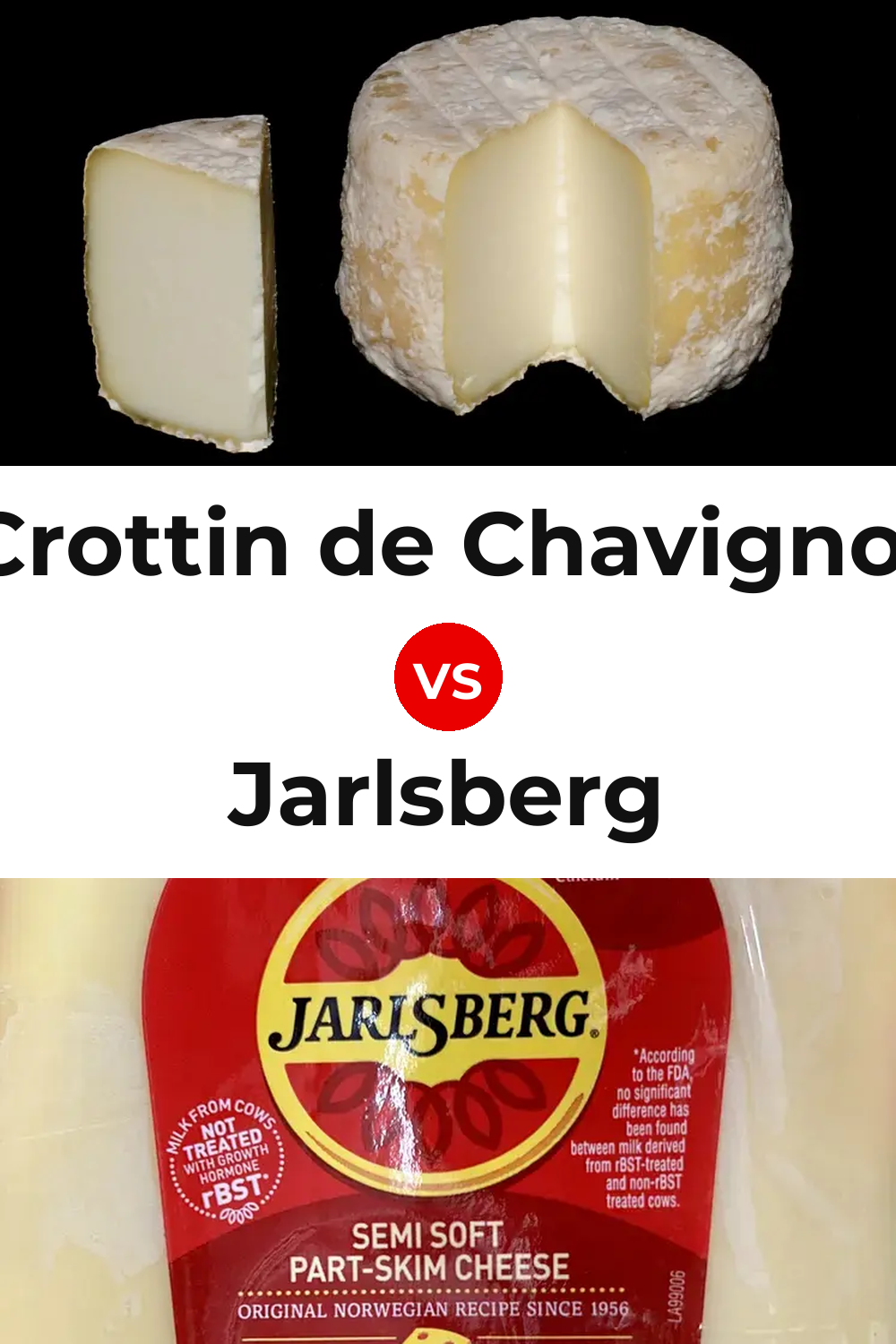 Crottin de Chavignol Cheese vs Jarlsberg Cheese Pinterest comparison