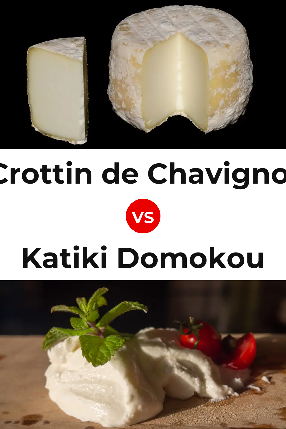 Crottin de Chavignol Cheese vs Katiki Domokou Cheese Pinterest comparison
