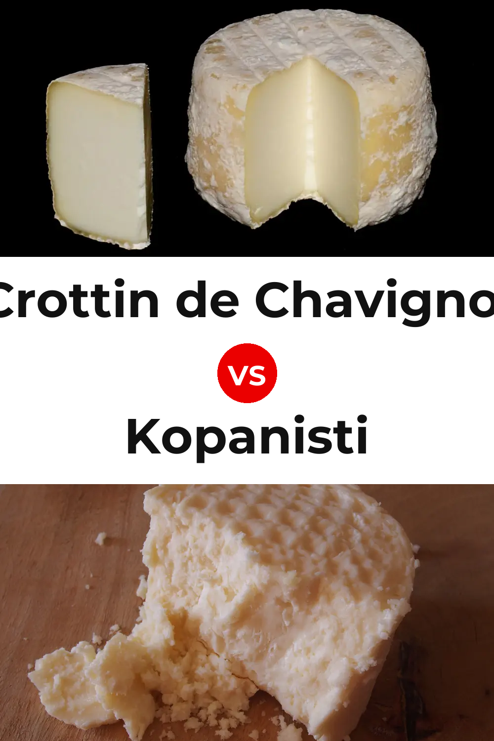 Crottin de Chavignol Cheese vs Kopanisti Cheese Pinterest comparison