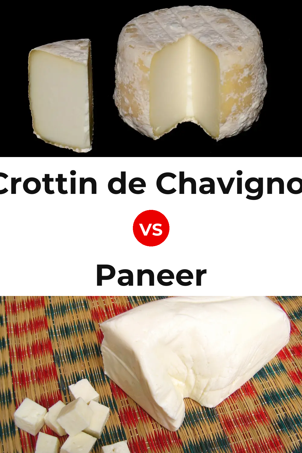 Crottin de Chavignol Cheese vs Paneer Cheese Pinterest comparison
