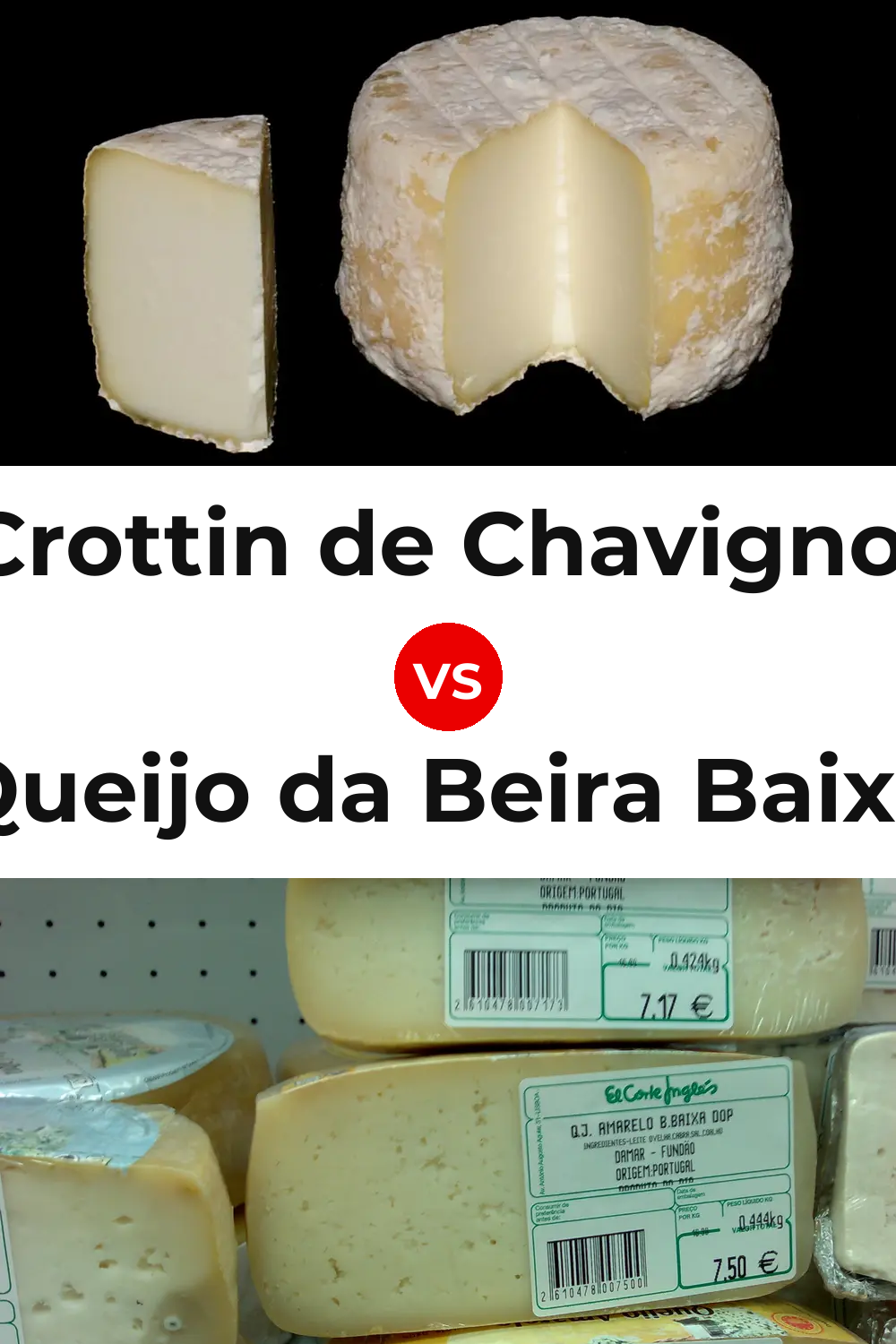 Crottin de Chavignol Cheese vs Queijo da Beira Baixa Pinterest comparison