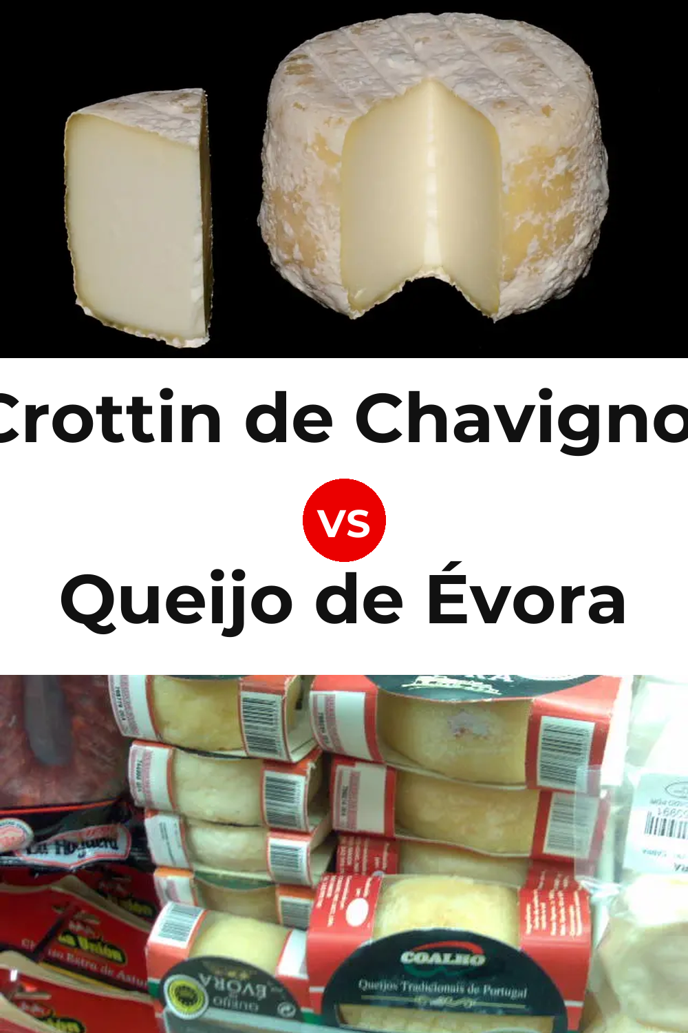 Crottin de Chavignol Cheese vs Queijo de Évora Pinterest comparison